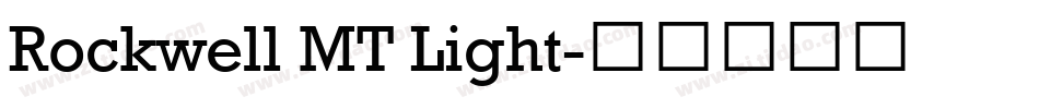 Rockwell MT Light字体转换
